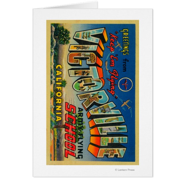 Cartão Victorville, Califórnia - Escola de Voo do Exércit (Frente)