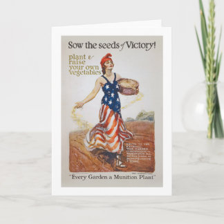 Cartão Victory Garden Liberty Sow Seeds WWI Propaganda