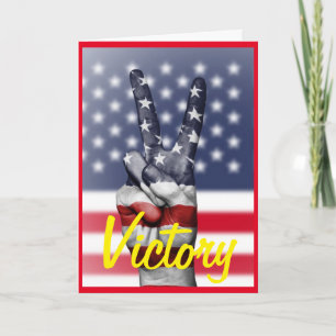 Cartão Victory, Patriotic, U.S.A. Folded Greeting Card