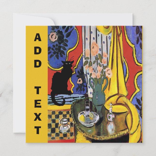 Cartão Vida Contínua de Gato Negro (Frente)