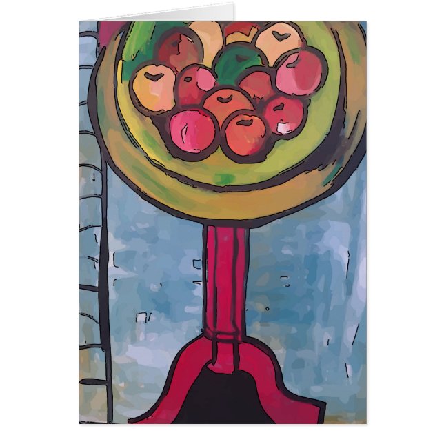 Cartão Vida contínua, Maçãs na Mesa (Frente)