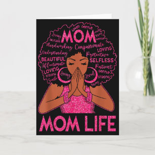 Cartão Vida de Mãe Afro-Americana Mulher Negra Mãe Feliz