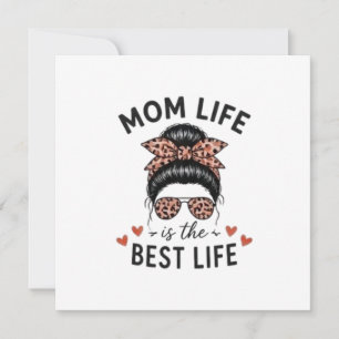 Cartão Vida de Mãe É A Melhor Vida Coque Desarrumado Leop