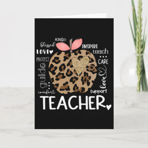 Cartão Vida de Professor Leopardo Maçã Dia dos Professore