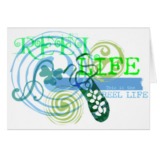 Cartão Vida do carretel no azul