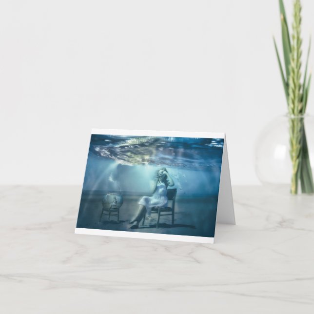 Cartão Vida em um aniversário de arte surreal no Goldfish (Frente)