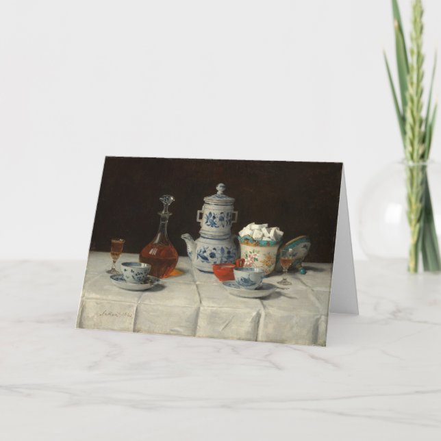 Cartão Vida Estática com Definição de Café | Albert Anker (Frente)