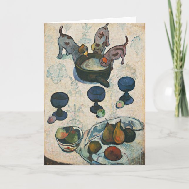 Cartão Vida Estática com Três Cachorros | Paul Gauguin (Frente)