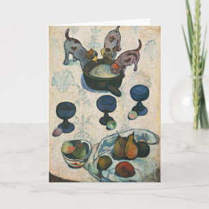 Cartão Vida Estática com Três Cachorros   Paul Gauguin