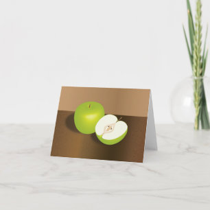 Cartão Vida estática de maçã e meia verde