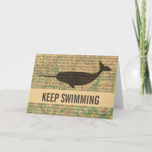 Cartão Vida marítima náutica antiaérea de baleia