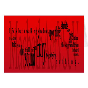 Cartão "Vida mas uma sombra de passeio" Macbeth