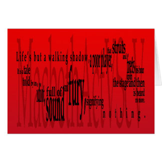 Cartão "Vida mas uma sombra de passeio" Macbeth