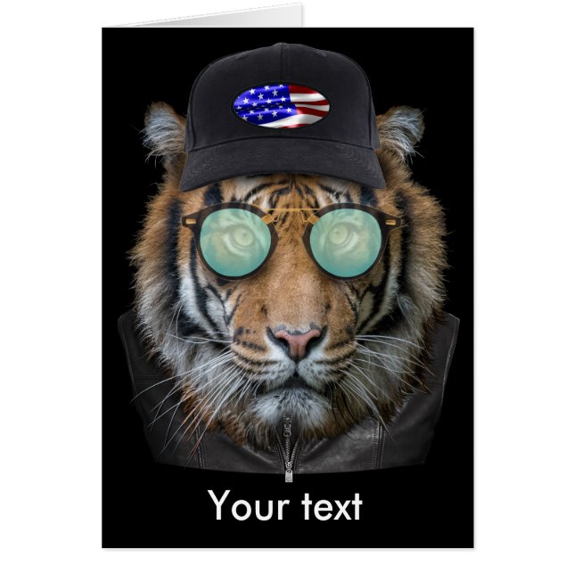 Cartão Vida selvagem engraçada vestida de Bengal Tiger (Frente)