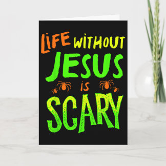 Cartão Vida Sem Jesus É Assustadora Outono Halloweeno Cri