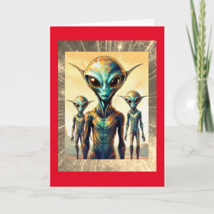 Cartão Vida útil da alienígena na placa de aniversário do
