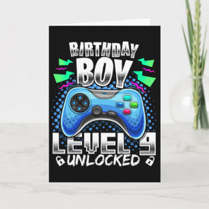 Cartão Vídeo de Jogo Nível 9 Desbloqueado Aniversário de