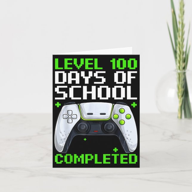 Cartão Video Gamer Student 100th Day Teacher 100 Days Of  (Frente)