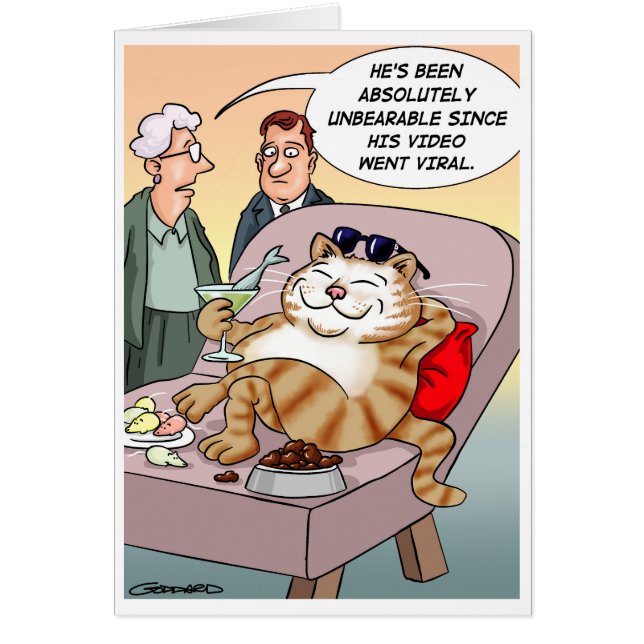 Cartão Vídeo Viral Cat (Frente)