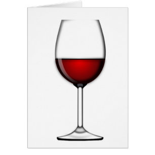 CARTÃO VIDRO DE VINHO VERMELHO
