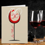 Cartão Vidro de Vinho Vermelho Positivo 50 E daí?<br><div class="desc">Cartão de saudação de 50 anos motivacional e engraçado. O design tem um copo de vinho tinto abstrato com um número 50 e, no fundo, o número de cor branca. Texto 50 Então o que é positivo e engraçado, e é perfeito para uma pessoa com senso de humor. Você pode...</div>