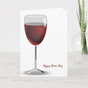 Cartão Vidro do Nome do Vinho Vermelho Dia