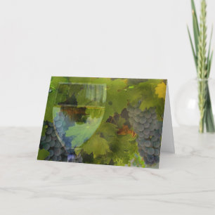 Cartão Vidro e Uva Feliz Aniversário!