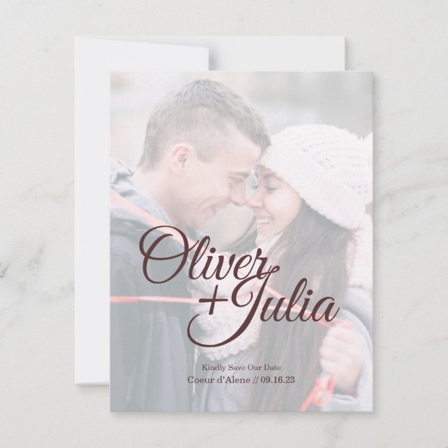 Cartão *Vidro Embaçado* Salve a Data (Frente)