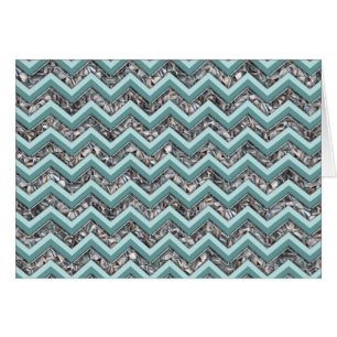 Cartão Vidro Escuro e Zigzag Teal