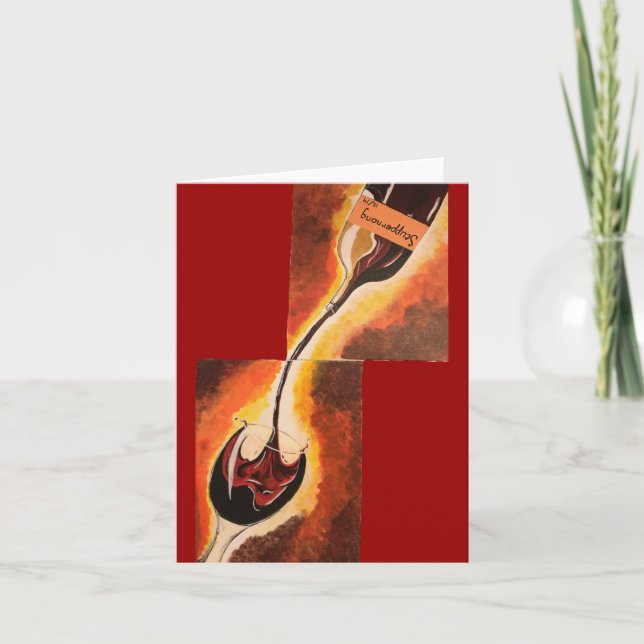 Cartão Vidro feliz, pequeno, 4" x 5,6" (Frente)