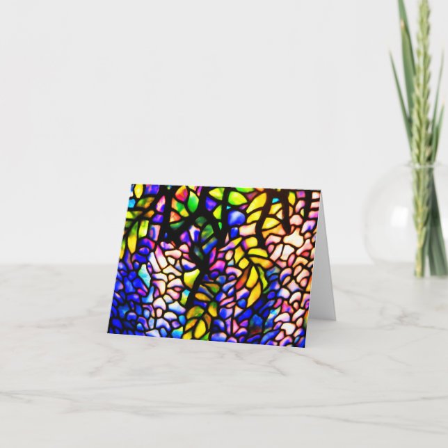 Cartão Vidro-Tiffany Notecard-Manchado 4 (Frente)