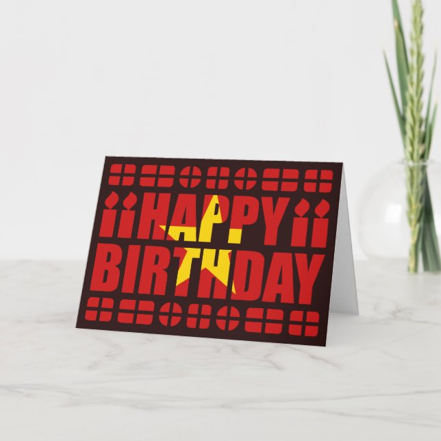 Cartão Vietnam Flag Birthday Card (Frente)