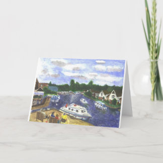 Cartão View from Wroxham Bridge Norfolk Broads