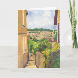 Cartão View of Bath II Watercolor Greeting Card