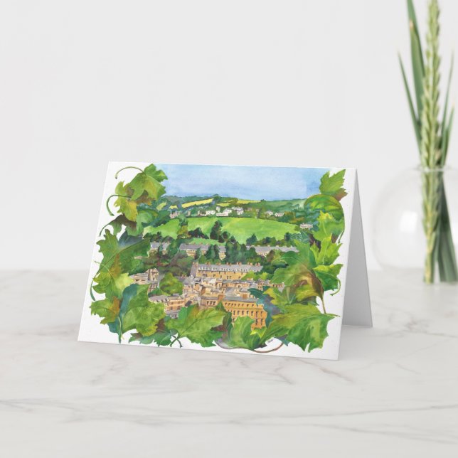 Cartão View of Bath Watercolor Greeting Card (Frente)