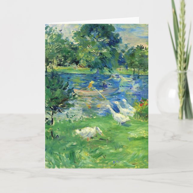 Cartão View of Bois de Boulogne by Berthe Morisot (Frente)