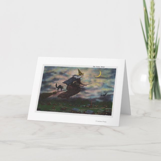 Cartão View of the Salem Witch on her Broom (Frente)