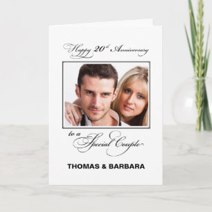 Cartão Vigésimo Aniversário de Casamento Nome Personaliza