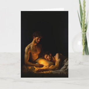 Cartão Vigília à Luz de Velas no Quarto Barroco