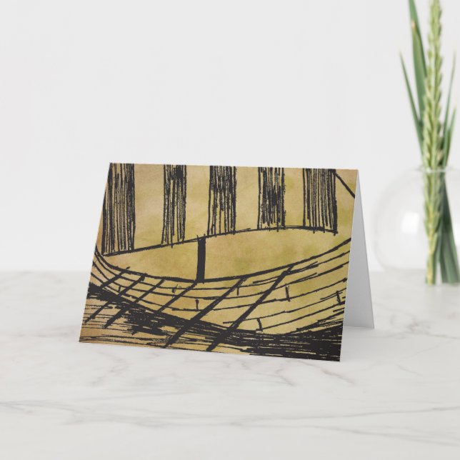 Cartão Viking Ship Visund Greeting Card (Frente)