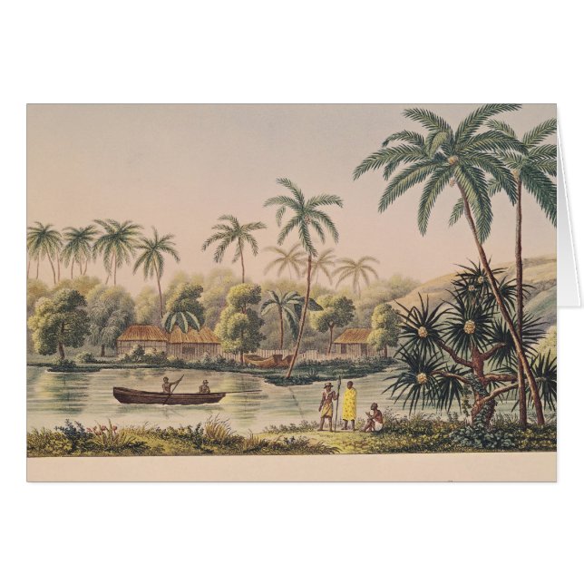 Cartão Vila de Matavae, Tahiti (Frente Horizontal)