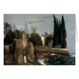 Cartão Villa By The Sea by Arnold Bocklin, Symbolism Art