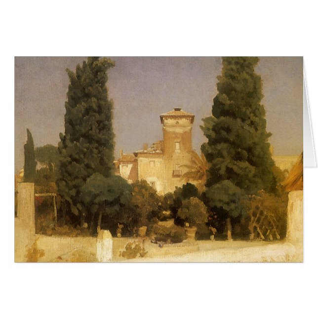 Cartão Villa Malta, Roma por Lord Frederic Leighton (Frente Horizontal)