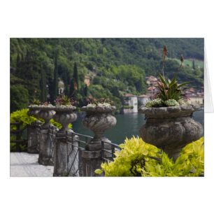 Cartão Villa Monastero, jardins e orla do lago, Varenna,