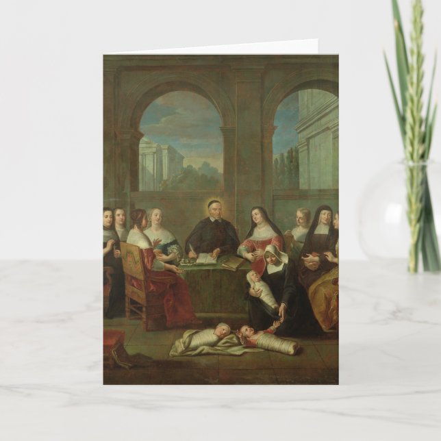 Cartão Vincent de Paul e as Irmãs da Caridade (Frente)