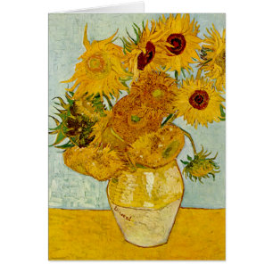 Cartão Vincent Van Gogh 12 Girassóis Impressionista