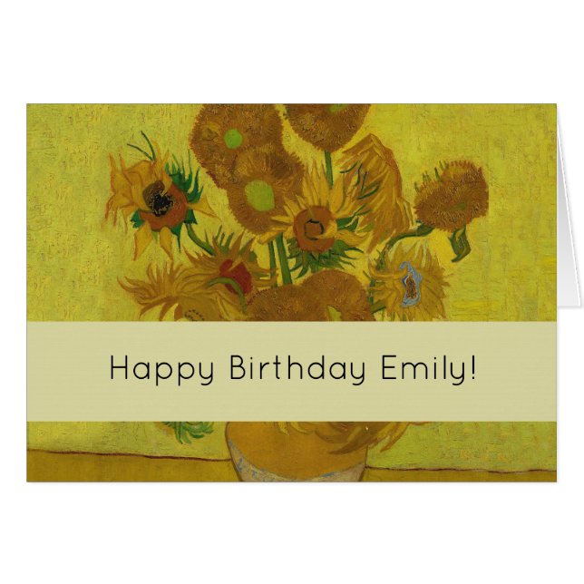 Cartão Vincent Van Gogh 15 Sunflower Painting (Frente Horizontal)