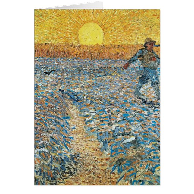 Cartão Vincent van Gogh a arte da pintura do Sower (Frente)