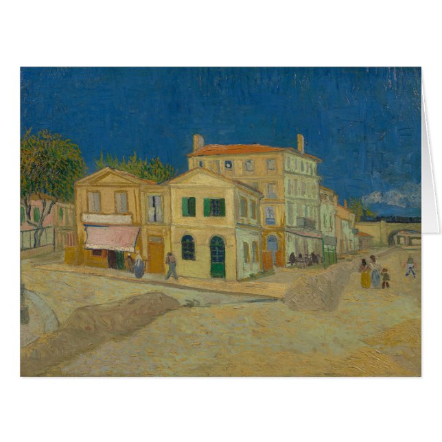 Cartão Vincent Van Gogh, A Casa Amarela, A Rua (Frente horizontal)