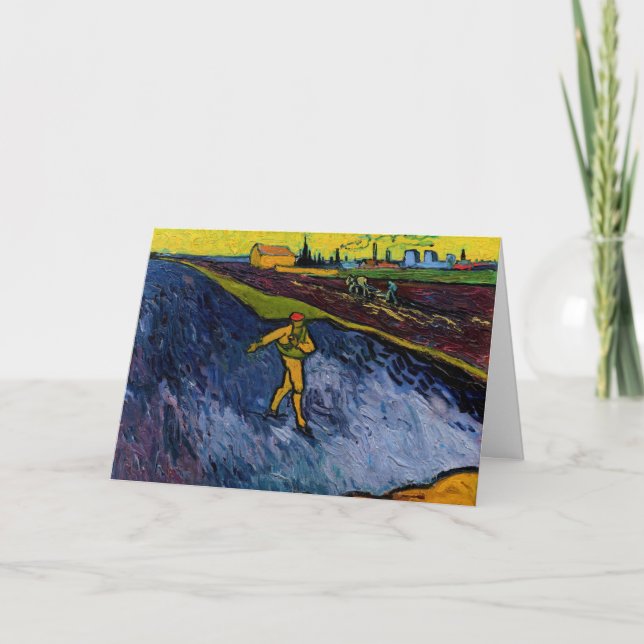 Cartão Vincent van Gogh - A Chuva: Fora de Arles (Frente)